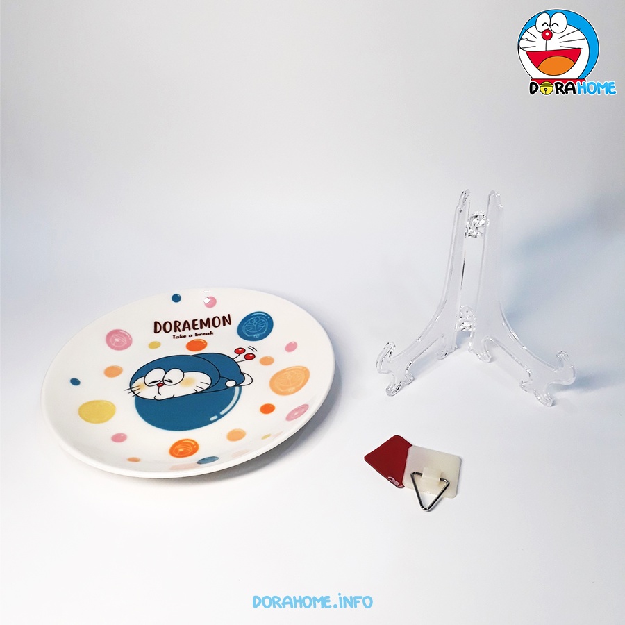 Đĩa Sứ Tròn Doraemon Doremon Cute Trắng Dễ Thương 15cm GD0001