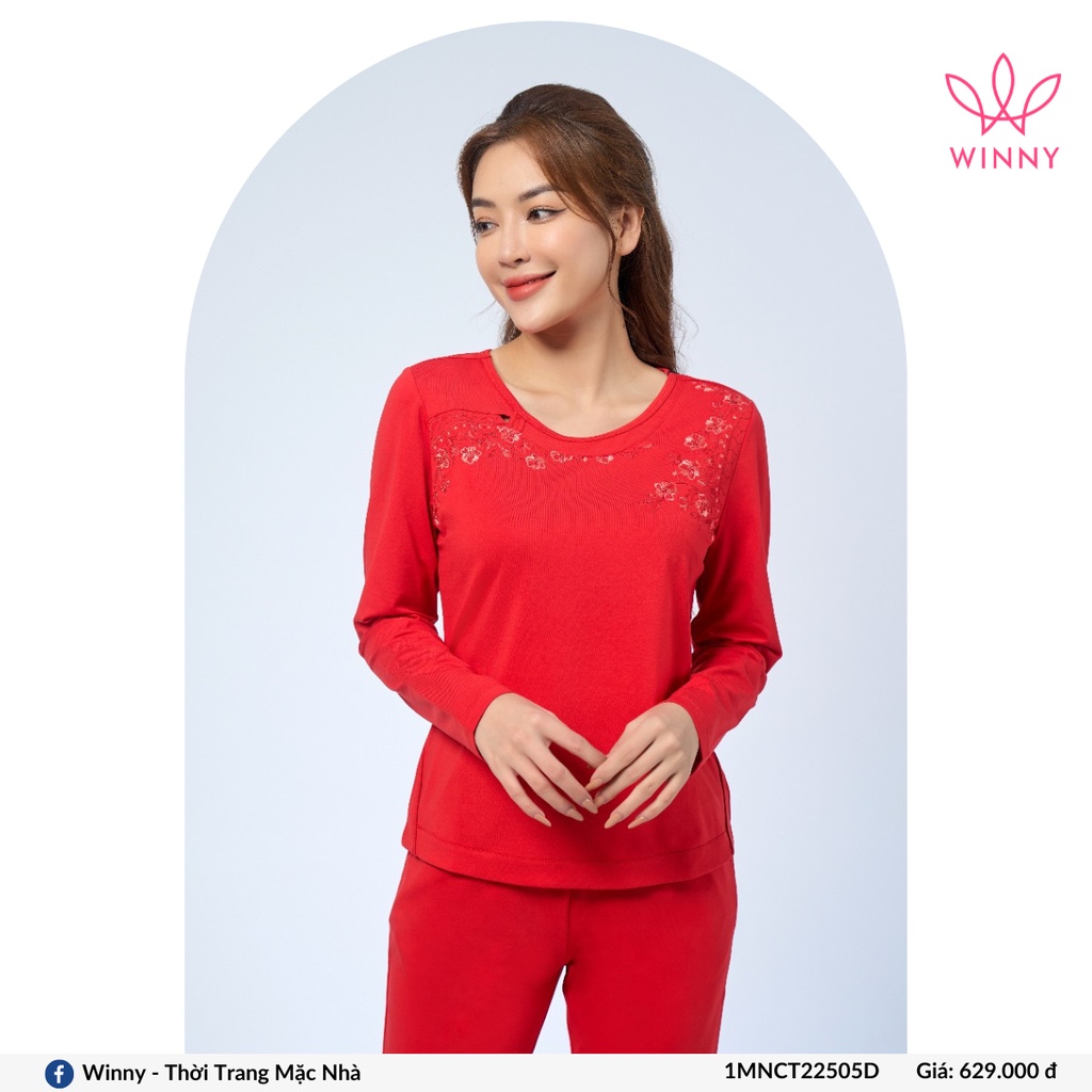 Bộ mặc nhà tay dài quần dài cotton Winny - 1MNCT22505D