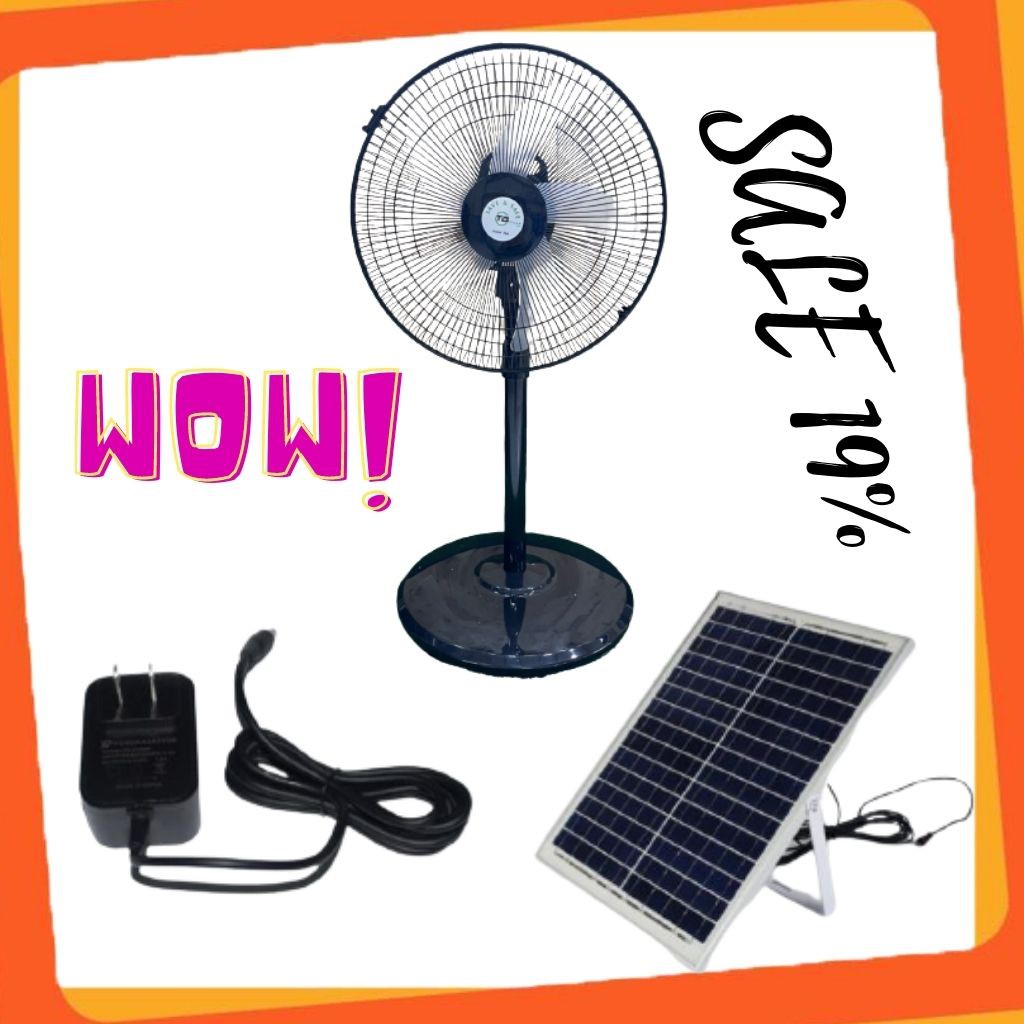 Quạt tích điện năng lượng mặt trời 40W [ Bảo hành 12 tháng] quạt đứng không chổi than,dùng liên tục 10h không cần sạc | BigBuy360 - bigbuy360.vn