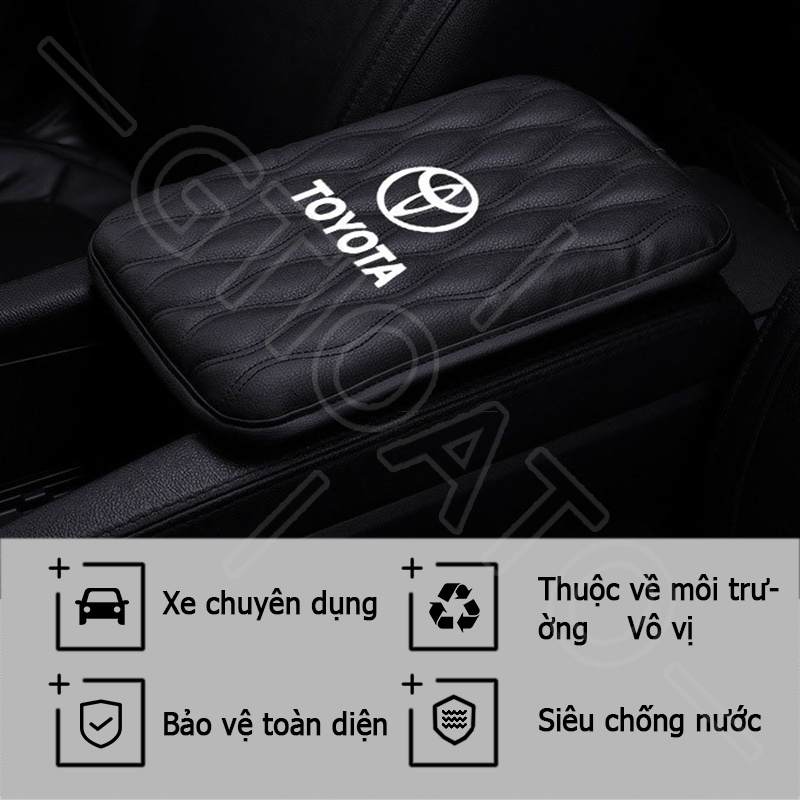 GTIOATO Đệm Tì Tay Ô Tô Đệm Da Lót Hộp Tỳ Tay Đệm Tỳ Tay Ô Tô Đệm Kê Tay Cho Xe Hơi Lót Hộp Tỳ Tay MiếNg LóT ChốNg ThấM ĐệM Tỳ Tay Trang Trí NộI ThấT Ô Tô Cho Toyota CHR Raize Corolla Cross Rush Fortuner Yaris Innova Vios Prius C Wigo