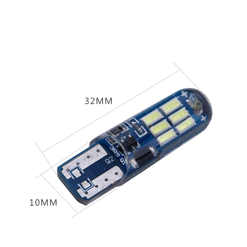 Bóng Đèn LED Silicone T10 W5W 12V Cách Nhiệt Chống Nước Gắn Biển Số Xe Hơi