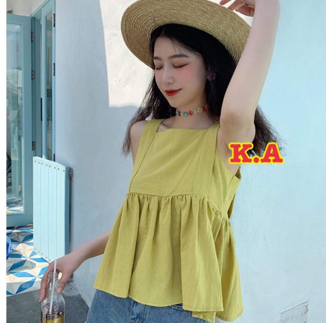 Áo 2 dây babydol,AM MINH,chất tici,from 55kg đổ về , kèm ảnh thật.