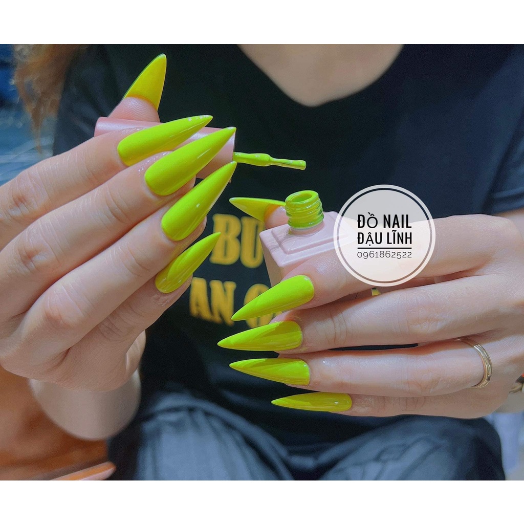 Sơn gel xanh neon , màu sơn móng tay lên bắt mắt trẻ trung - Đồ nail Nghi Thảo