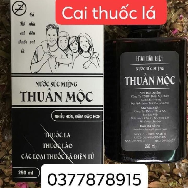 Nước súc miệng cai thuốc lá Thuần Mộc