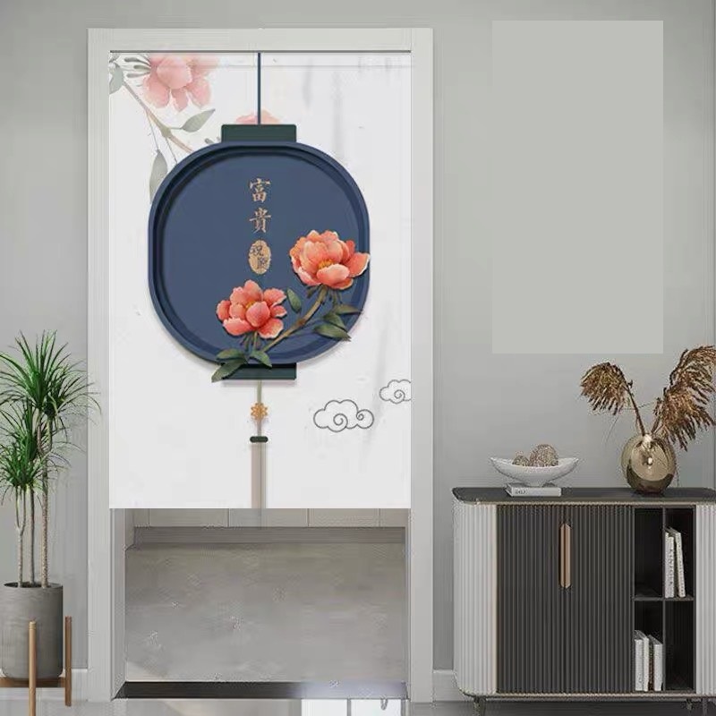 Rèm in hoa kiểu Nhật họa tiết rõ nét loại 2 mảnh