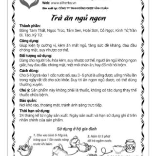 Trà ăn ngủ ngon Allherbs