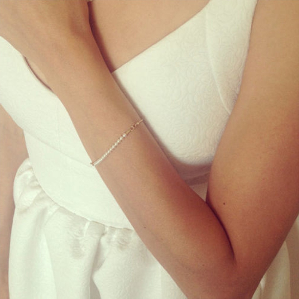 Vòng tay ngọc trai nhỏ kiểu dáng thanh lịch cho nữ