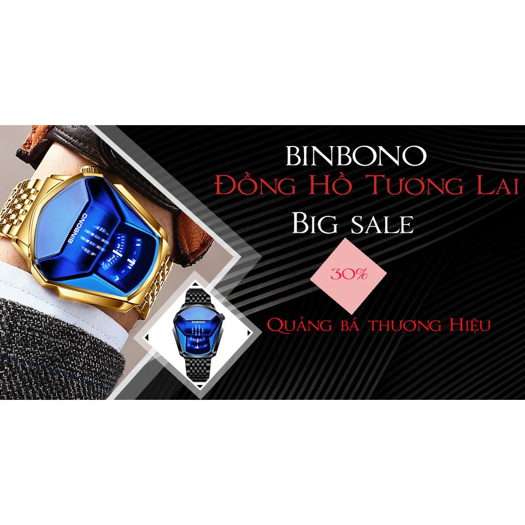 (Ảnh + video thật) Binbono - Đồng Hồ Nam chính hãng chống nước, BH 1 năm
