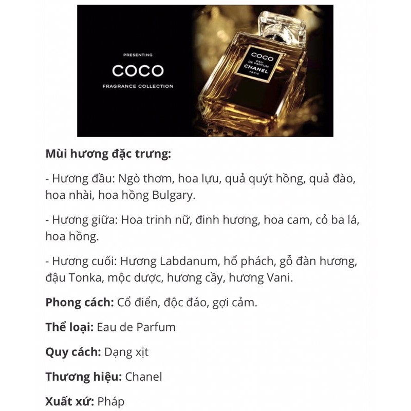 NƯỚC HOA COCO Eau de Parfum