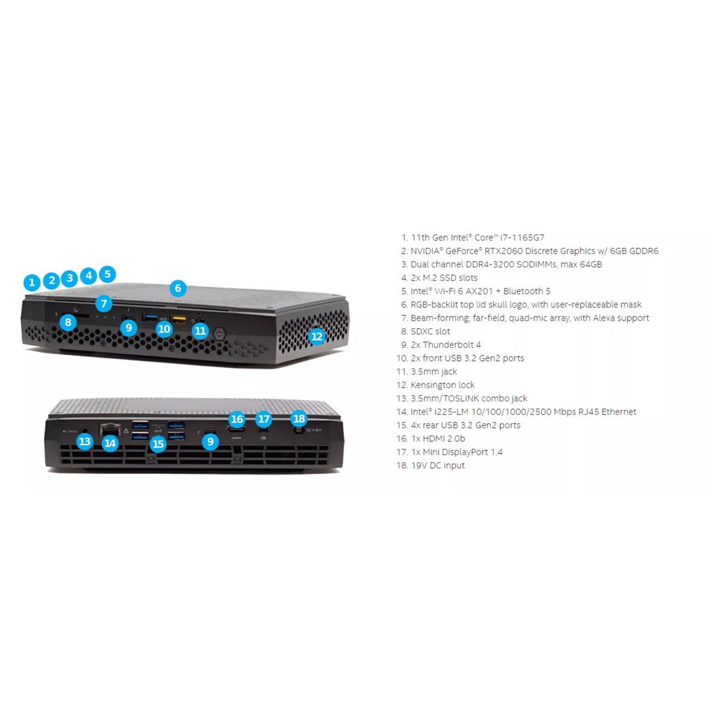 Intel Phantom Canyon NUC11PH / NUC11PHK (NUC11PHKi7C + 32GB DDR4 3200MHz + 1TB NVME SSD + ACTIVATED MS Windows 11 Home | BigBuy360 - bigbuy360.vn