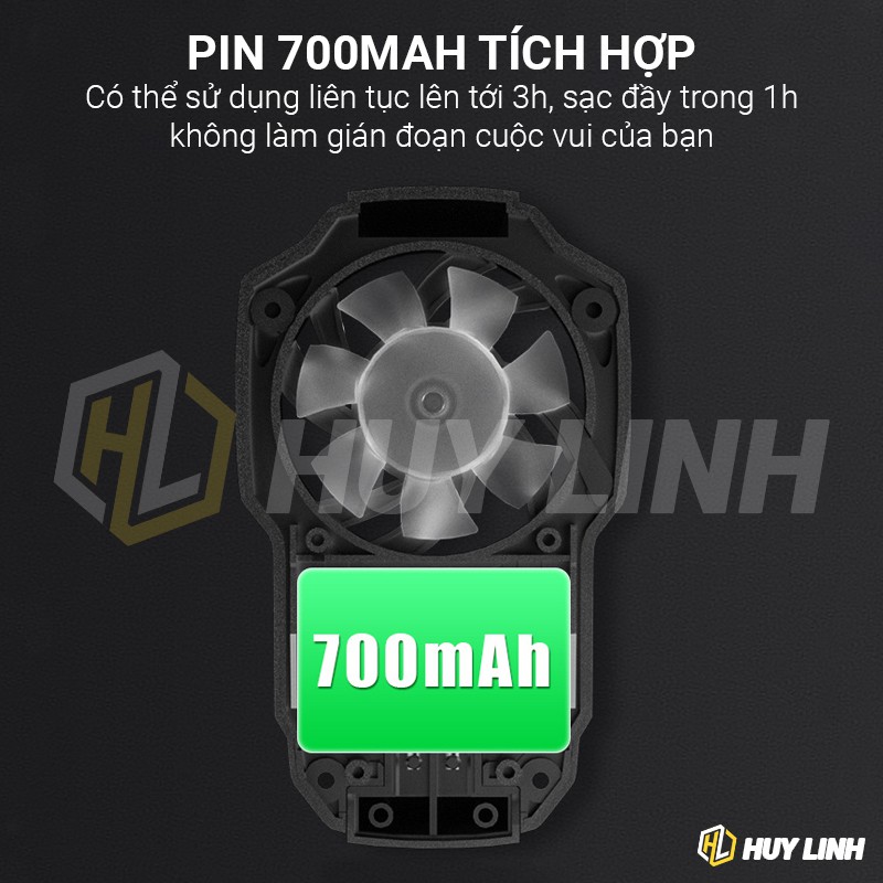 Quạt tản nhiệt cho điện thoai Memo FL05 LED RGB - Pin 700mAh tặng kèm găng tay cảm ứng