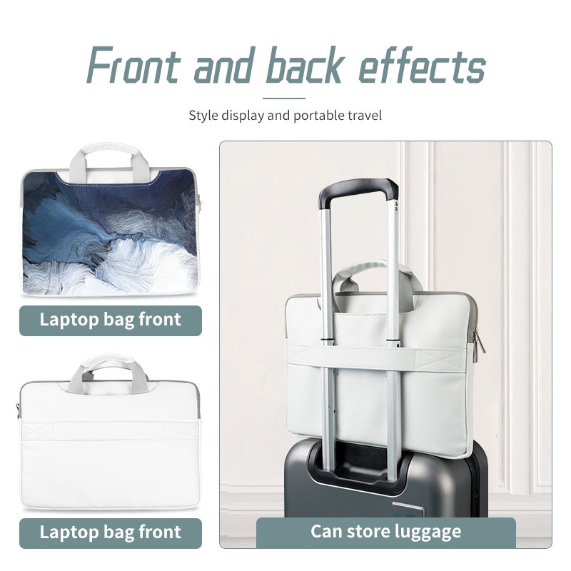 Túi Đeo Chéo Đựng Máy Tính Bằng Da pu Chống Thấm Nước Cho Nam 13-17 Inch