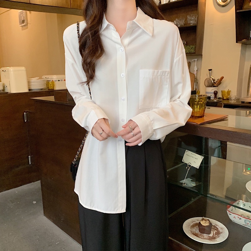 Áo sơ mi trắng nữ kiểu công sở đẹp form rộng tay dài hàng Quảng Châu cao cấp ANDOSA SM11