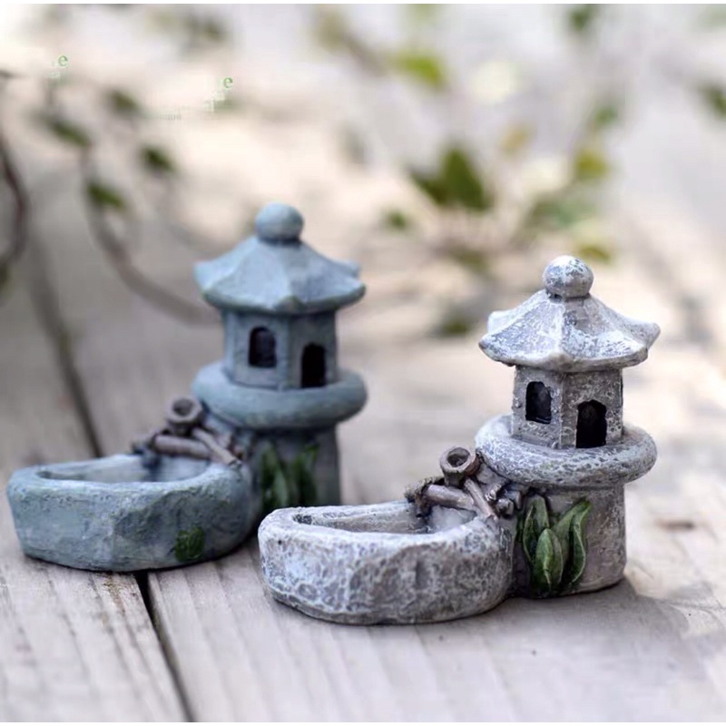 Tiểu Cảnh Mái Đình Giếng Nước | Phụ Kiện Trang Trí Hồ Cá, Terarium, Sen Đá, Xương Rồng