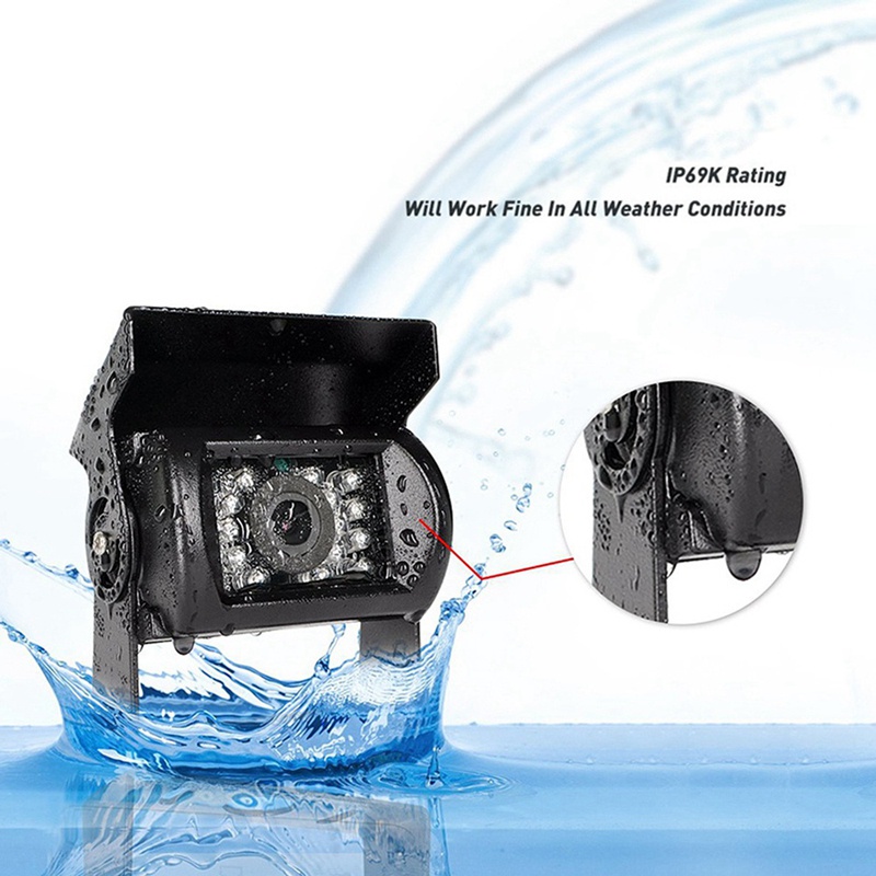 Hàng không Head Car Màn hình quan sát phía sau Nâng cấp 700Tvl Ccd 18 Ir Leds Đảo chiều Camera 12 '24V cho Xe buýt Xe tải