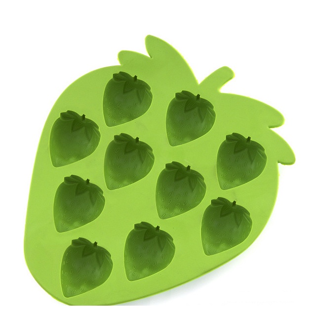 Khuôn Silicon Dâu Tây Nhựa Mềm Làm Thạch, Rau Câu, Socola