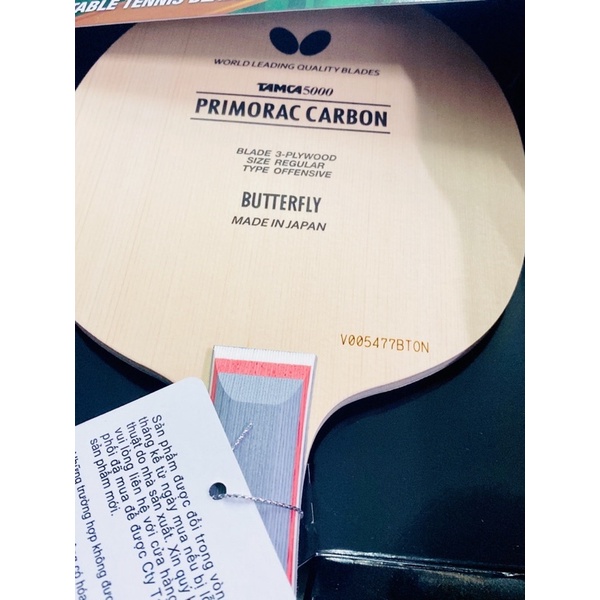Cốt Vợt Bóng Bàn Primorac Carbon Chính Hãng Butterfly Made In Japan.