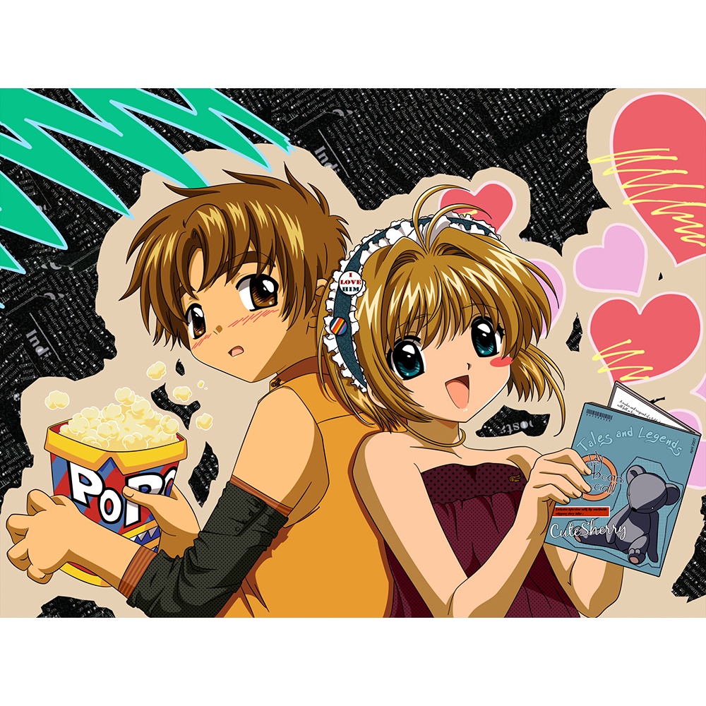 Poster A4 dán tường Anime, decal 21x30 trang trí có keo Cardcaptor Sakura Wallpapers , nhận in theo yêu cầu