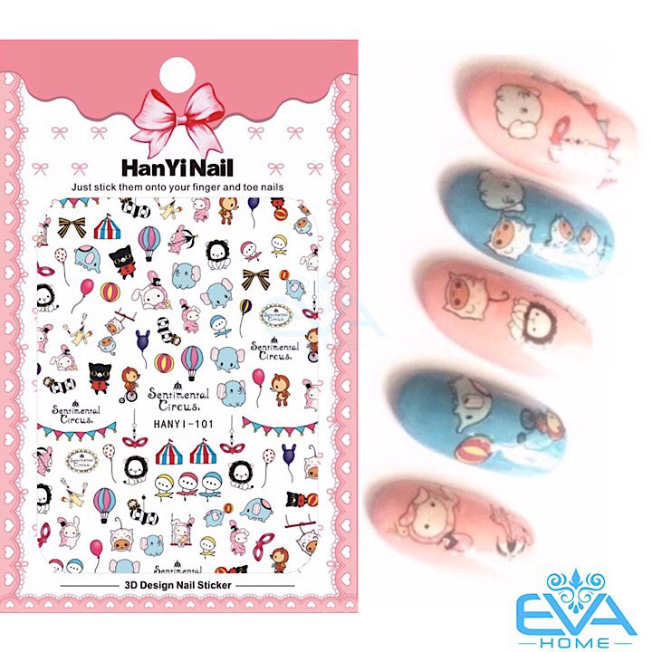 Sticker Tráng Trí Hoạ Tiết Hoạt Hình Rạp Xiếc Thú Centimentail Circus Hanyi 101