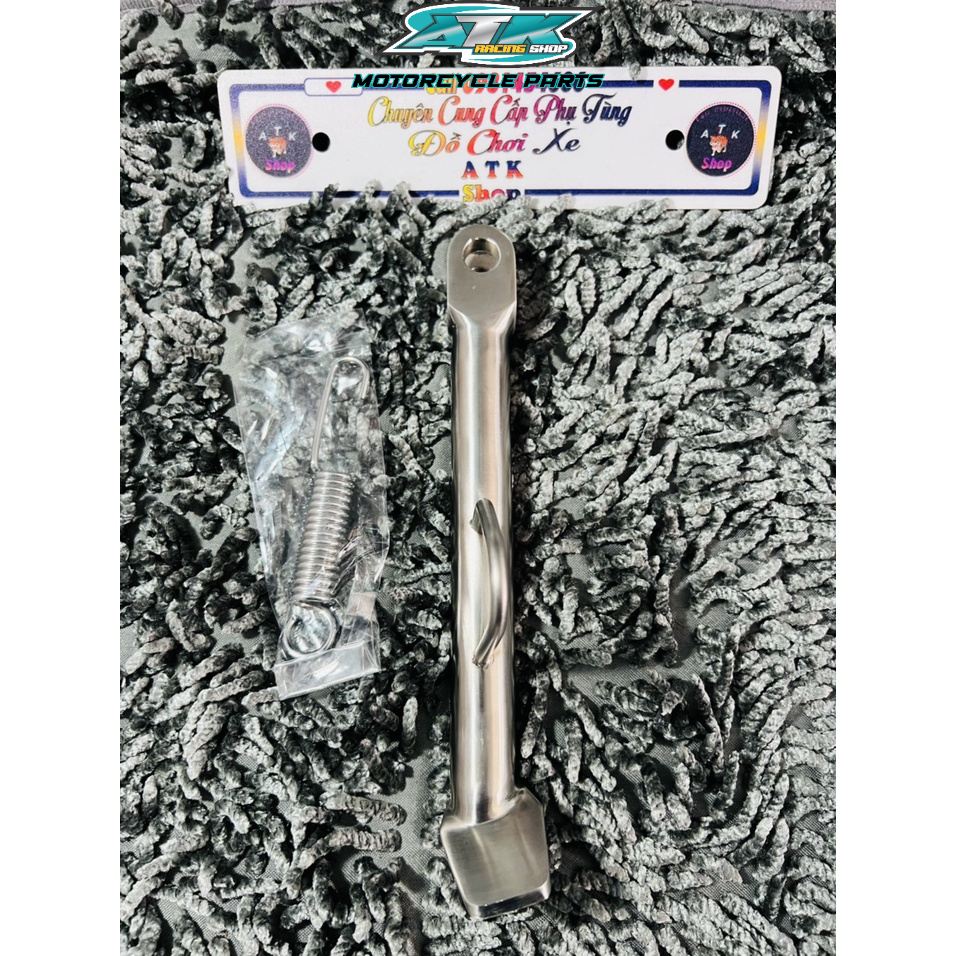 Chân chống nghiêng xe Wave, Dream ,inox 304 đặt nguyên khối tặng kèm lò xo thép xiken