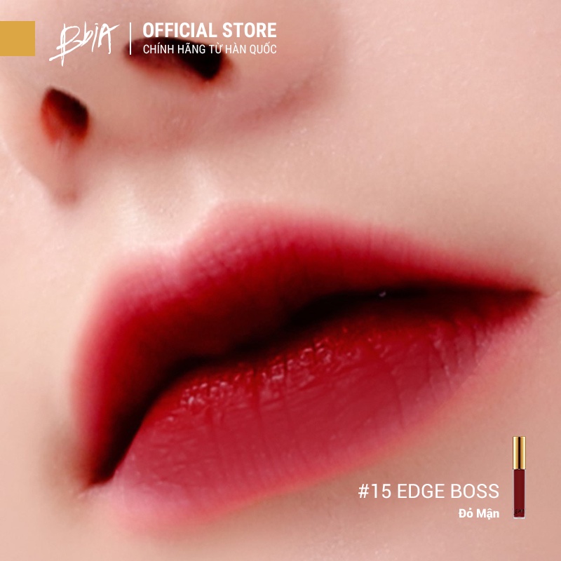 Son Kem Lì Bbia Last Velvet Lip Tint Version 3 - 15 Edge Boss (Màu Đỏ Mận) 5g - Bbia Official Store