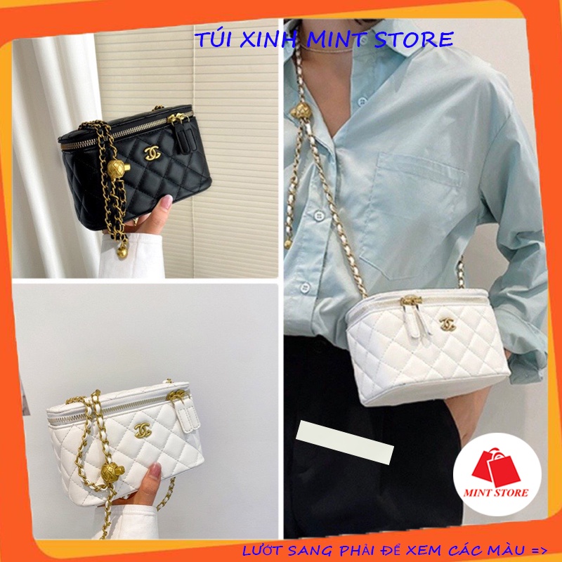 Túi xách đeo chéo nữ đẹp đi chơi trần chỉ cao cấp dáng hộp dễ thương - Túi xinh mint store PK 353