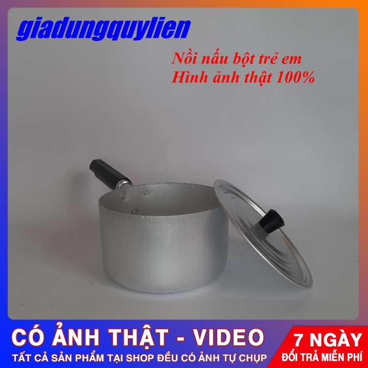 Nồi nấu bột , nấu cháo inox cho bé , đáy 2 lớp cao cấp [Hình Thật 100%]