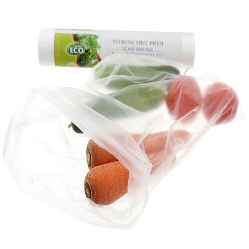 Túi đựng thực phẩm tự phân huỷ sinh học Green Eco freeship đủ size 100 túi