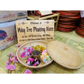 Khay đựng mứt tết bằng tre