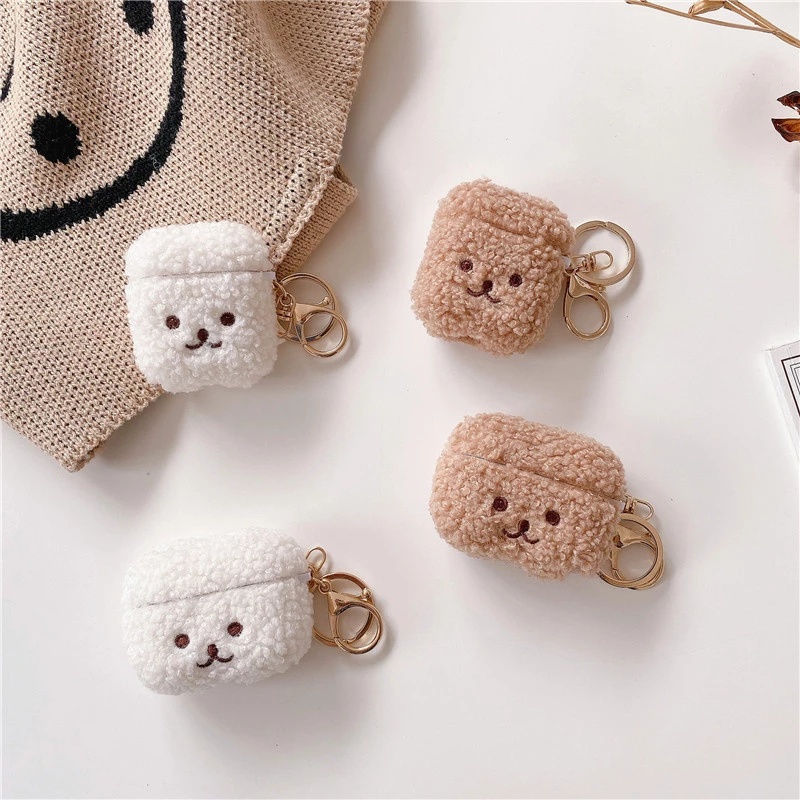 1 Vỏ Bảo Vệ Hộp Sạc Tai Nghe Airpods 1 2 Pro Bluetooth Bằng Vải Bông Hình Chú Chó Teddy Dễ Thương Thời Trang