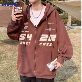 Magee Heavy Weight Áo Khoác sweater Dáng Rộng Có Mũ Trùm Màu Cà Phê Thời Trang Xuân Thu Cho Nam
