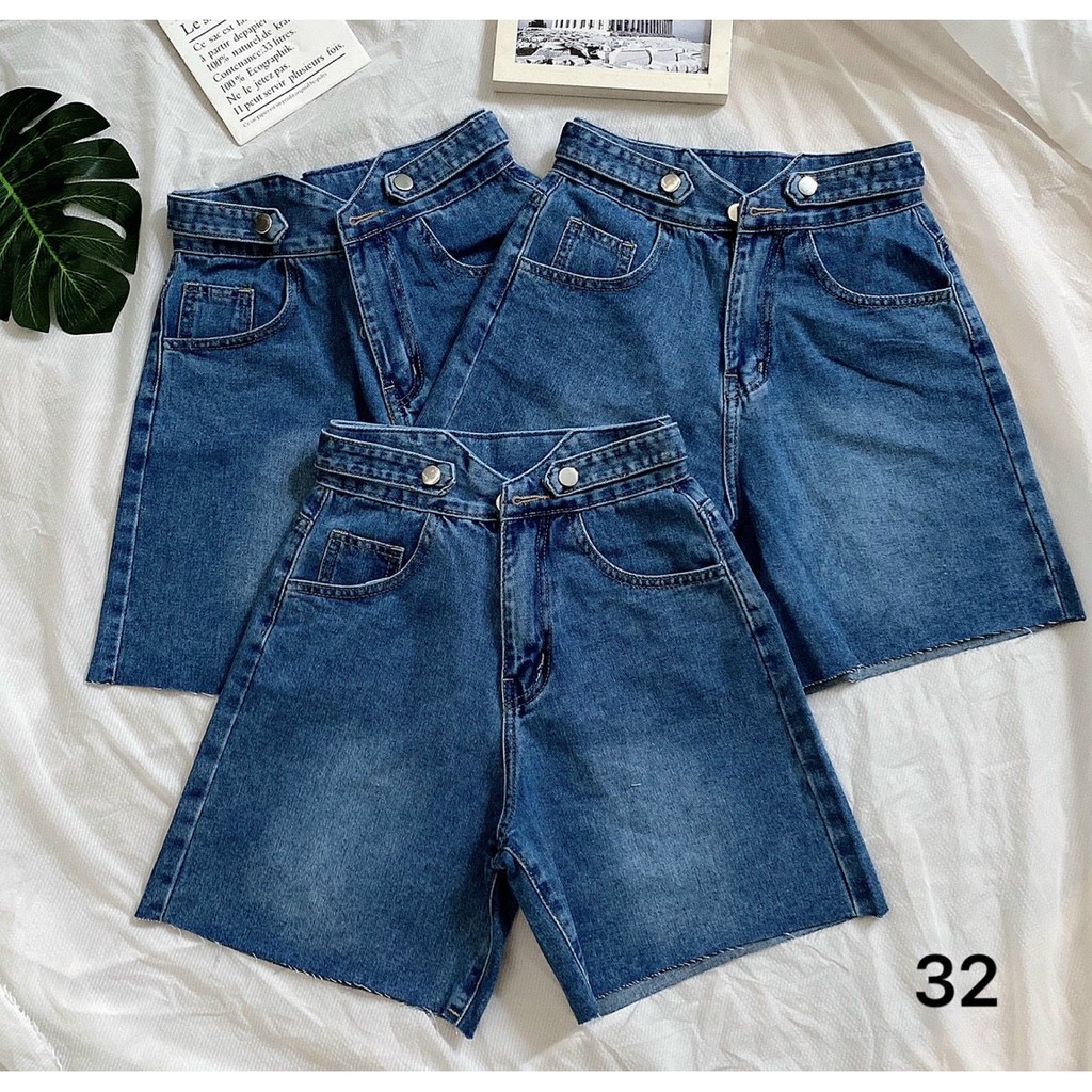 Quần Short Ngố Jean Nữ Trơn Size Đại Lưng Cao Kiểu Từ 40kg đến 80kg Hàng VNXK Bigsize MS32