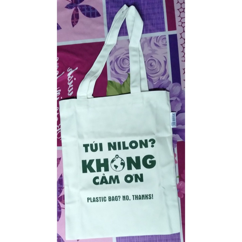 Túi Canvas Cotton thời trang màu trắng