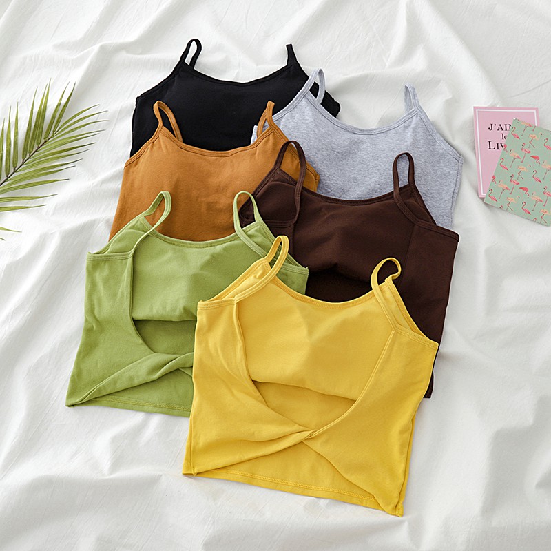 Cocory vn Áo không tay màu trơn thiết kế quyến rũ thời trang dành cho nữ
