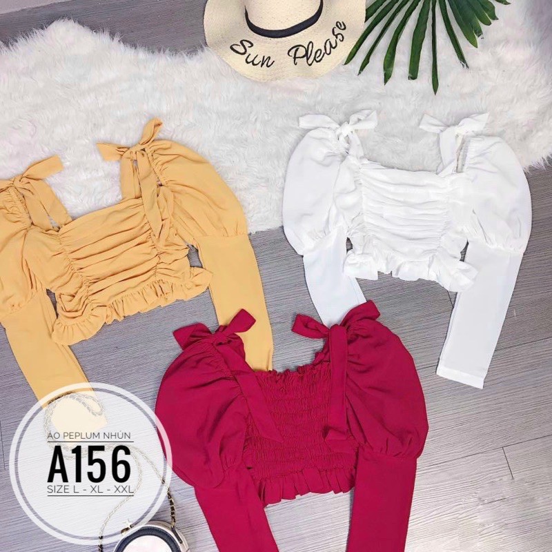 BIGSIZE Áo peplum nhún A156