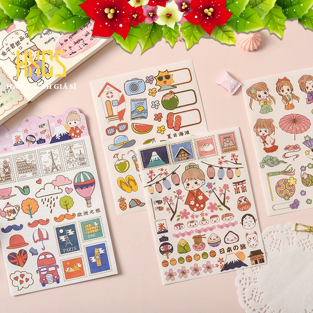 STICKER GÓI 4 TỜ CUTE