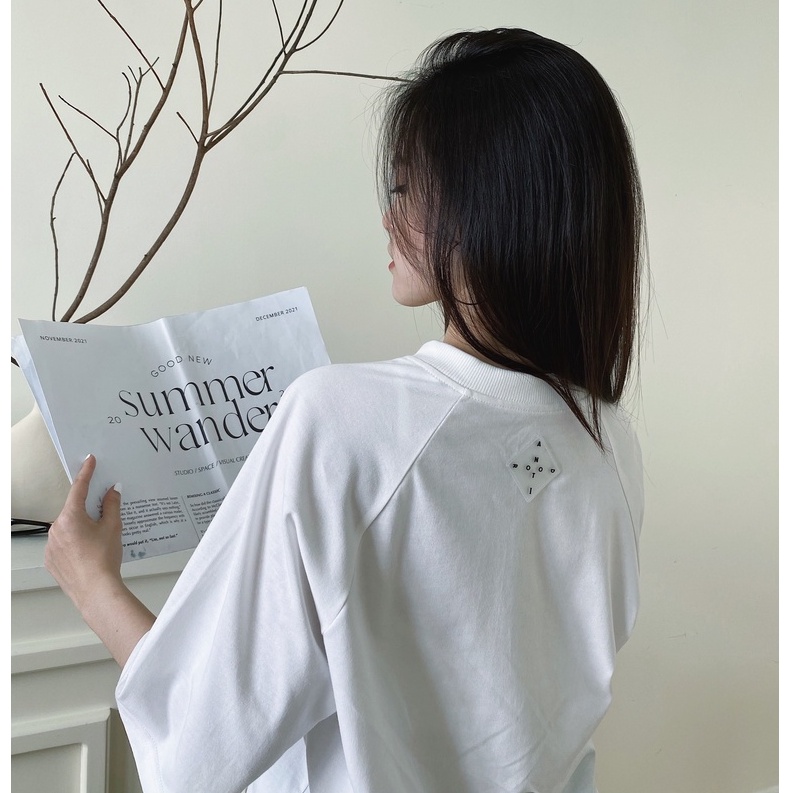TEE LOGO ANTIDOOR CAO CẤP 100% COTTON OVERSIZE - MÀU TRẮNG - HÌNH THẬT SHOP CHỤP