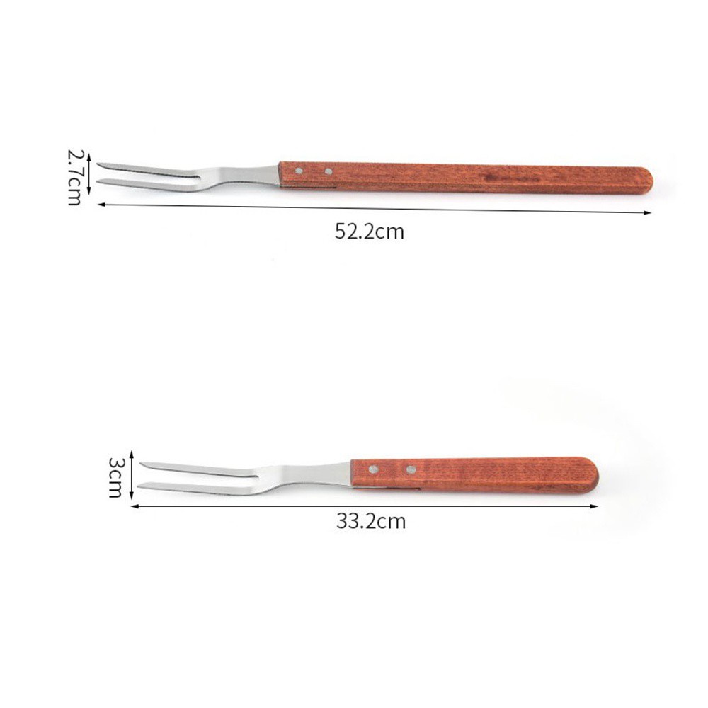 Nĩa Xiên Thịt Gà Bằng Thép Không Gỉ Cán Gỗ Chuyên Nghiệp Cho Nhà Bếp / Nướng Bbq 81