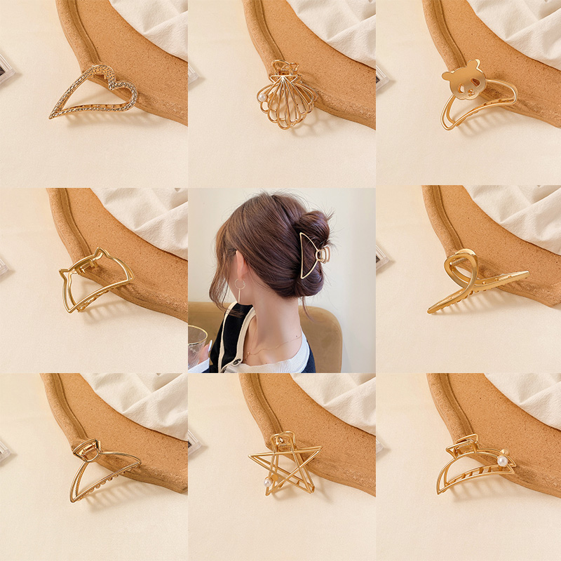 Kẹp tóc kim loại kiểu dáng độc đáo phong cách Hàn Quốc