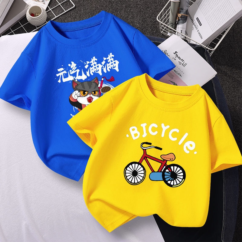 Áo Thun Cotton Tay Ngắn Mẫu Mới Thời Trang Mùa Hè Năm 2021 Cho Bé Trai Và Bé Gái