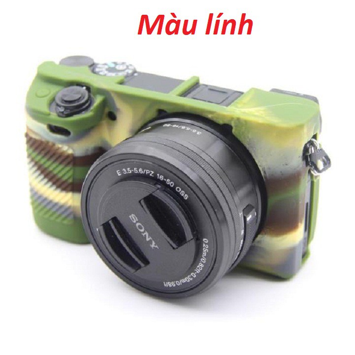 Vỏ silicon cho máy sony A6000/A6300.( 4 MÀU : Đen, hồng ,màu lính,vàng