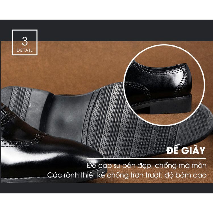 Giày nam da bò thật kiểu buộc dây chính hãng Cavan dáng công sở phong cách mới C33399