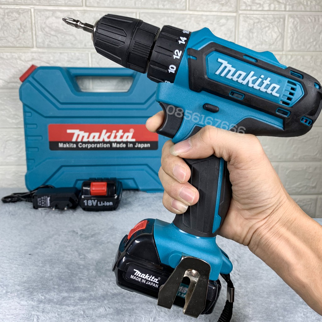 MAY KHOAN MAKITA 18V - TẶNG MŨI KHOAN - ĐA CHỨC NĂNG - LÕI ĐỒNG - MÁY KHOAN PIN MAKITA - MAY BẮT VÍT 18V