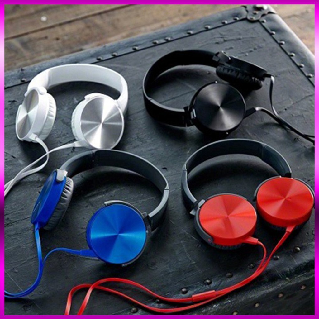 Tai Nghe Chụp Tai Headphone Có Dây Có Mic XB450 - Extra Bass, Chuyên Học Onilne, Game, Livestream Cực Tiện Lợi/Max