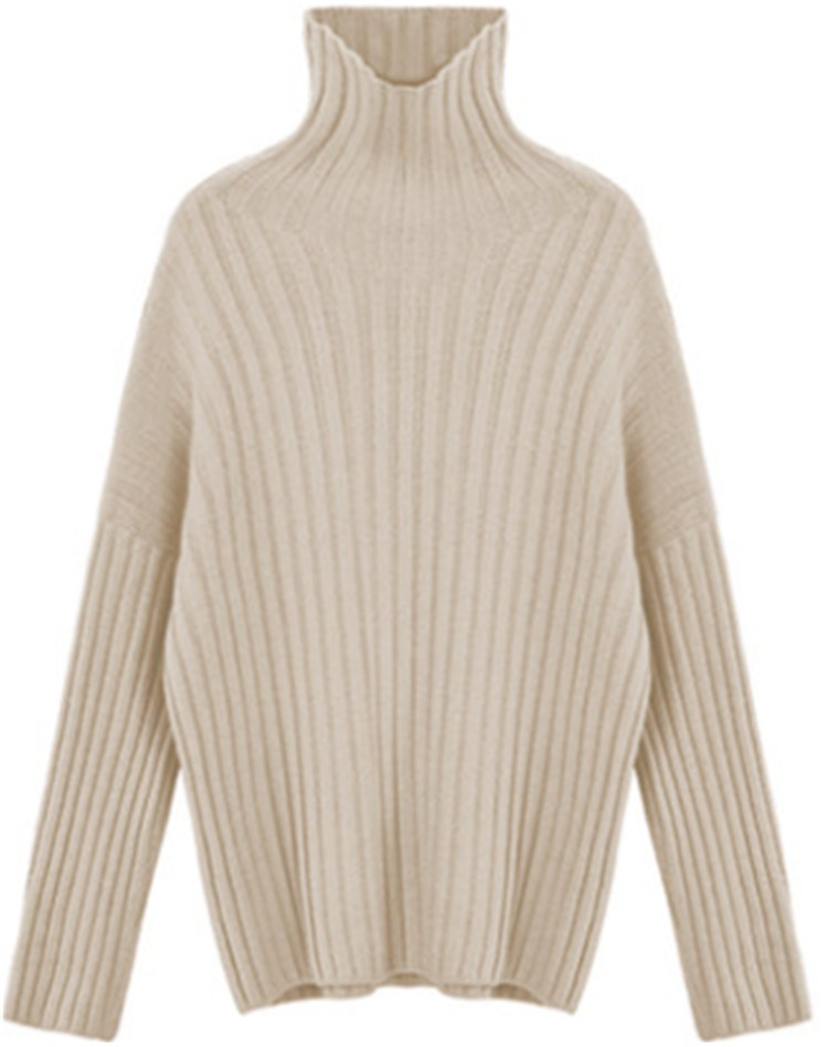 Áo sweater dệt kim SUXI tay dài cổ cao dáng rộng cho nữ 6 màu lựa chọn