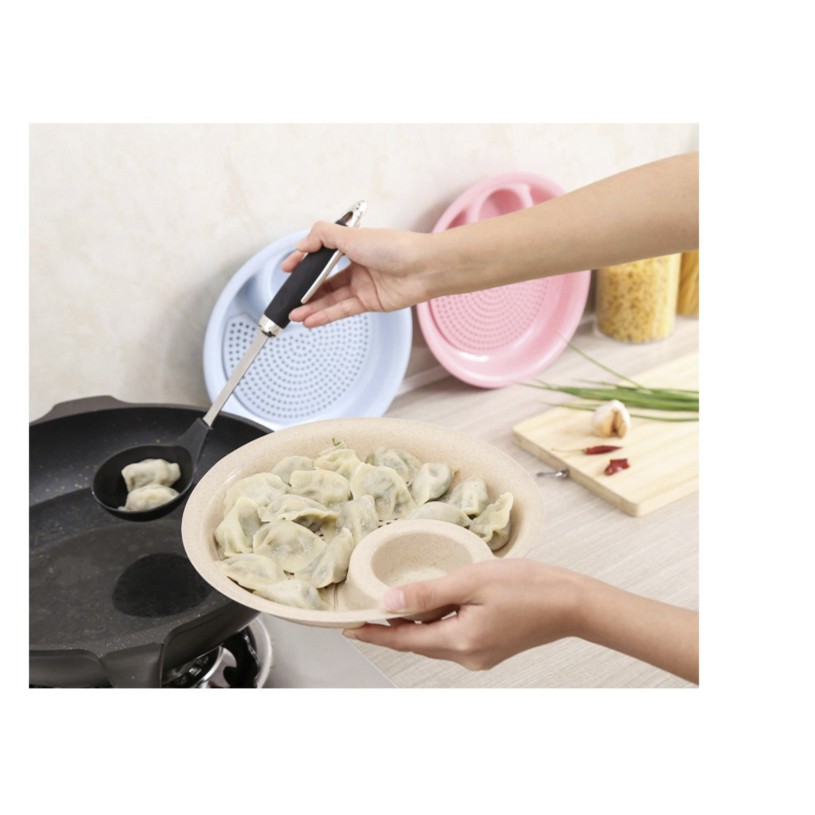 Đĩa Đựng Trái Cây - Dĩa Đựng Đồ Ăn Tích Hợp Bát Nước Chấm Có Khay Hứng Nước 9423
