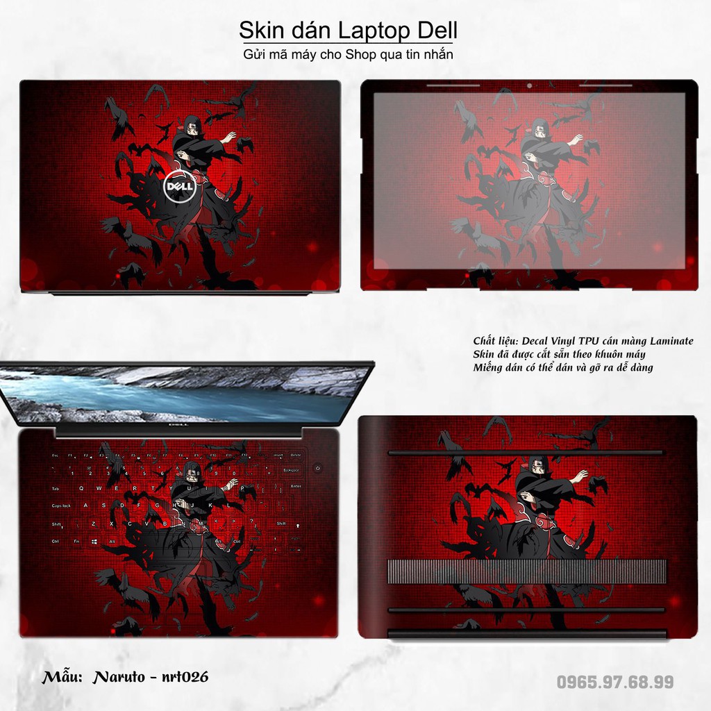 Skin dán Laptop Dell in hình Naruto (inbox mã máy cho Shop)