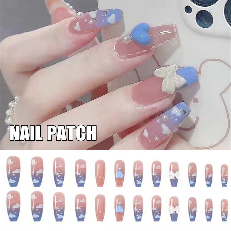 Set 24 móng tay giả hin nail Thời Trang Cho Nữ nail box