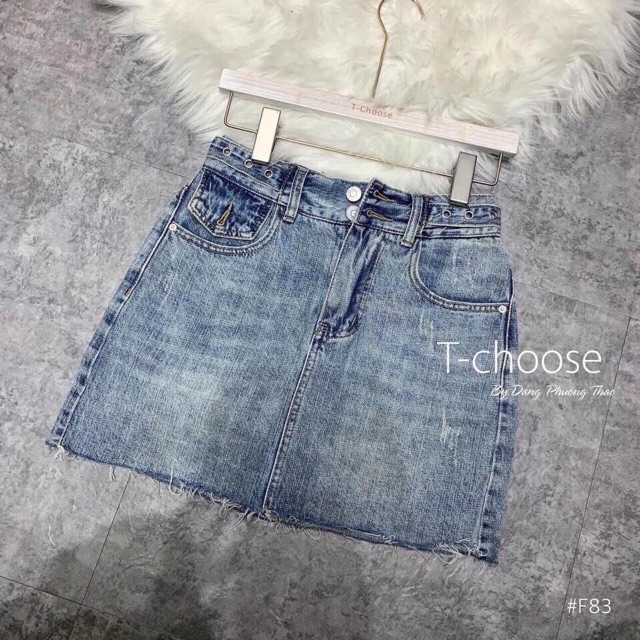 VÁY JEAN TÚI NẮP HAI KHUY SIÊU XINH