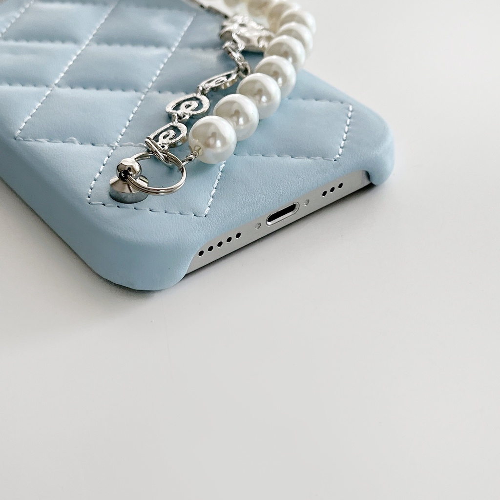 Ốp Điện Thoại Tpu Silicon Mềm Chống Sốc Phối Dây Đeo Ngọc Trai Dành Cho iphone 11 12 13Pro Max XS Max X XS XR